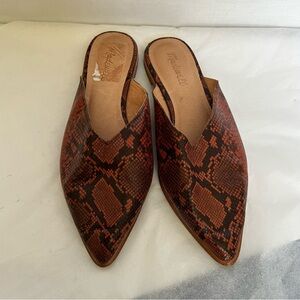 Madewell Women's Black and Brown Snake Print Mules